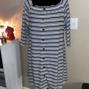 Ribbed Off shoulder dress